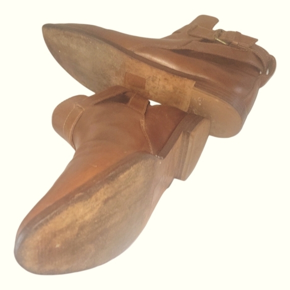 Madewell Hollis Brown English Leather Ankle Strap Buckle Detail Bootie Sz 8 1/2 - Picture 3 of 10